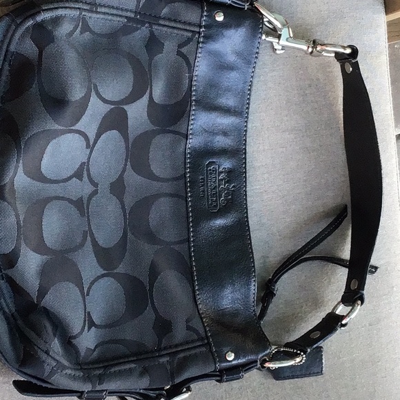 Coach Bags Coach Black Jacquard Fabric Silver Hardware Shoulder Bag